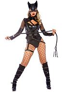 Catwoman, teddy costume, wet look, small fishnet, long sleeves, keyhole